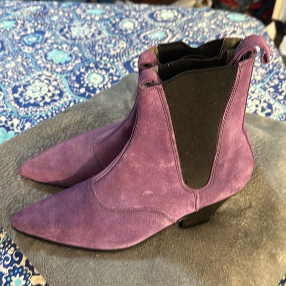 Purple boots genuine, leather - Picture 1 of 7
